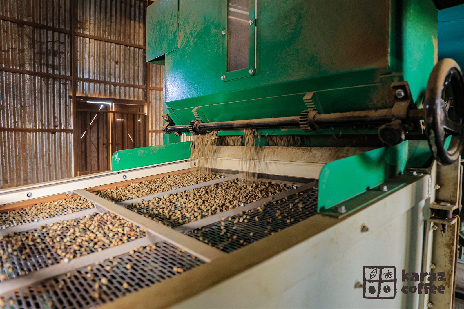Destoning coffee at the Karaz Coffee Factory